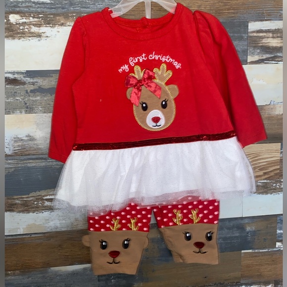 Other - 6-9 month 1st Christmas outfit, matching Christmas set, My 1st Christmas set